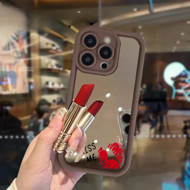 Sexy Girl Red Lips Mirror Phone Case