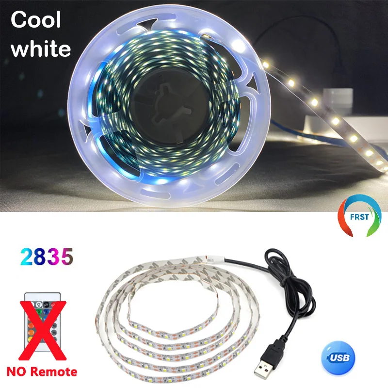 Bande Lumineuse LED USB 5M, 5V, 3528, 1 Mètre, 5 Mètres, Blanc Chaud Et Oid, Rose, Vert, Bleu, Rouge, Ruban SMD, Lumière D'armoire De Plafond, étanche