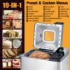 Bread Maker Machine with Ceramic Nonstick Pan, 19 Menus, 2 Pound Stainless Steel Breadmaker with Glass Touch Panel, Gluten Free, 2