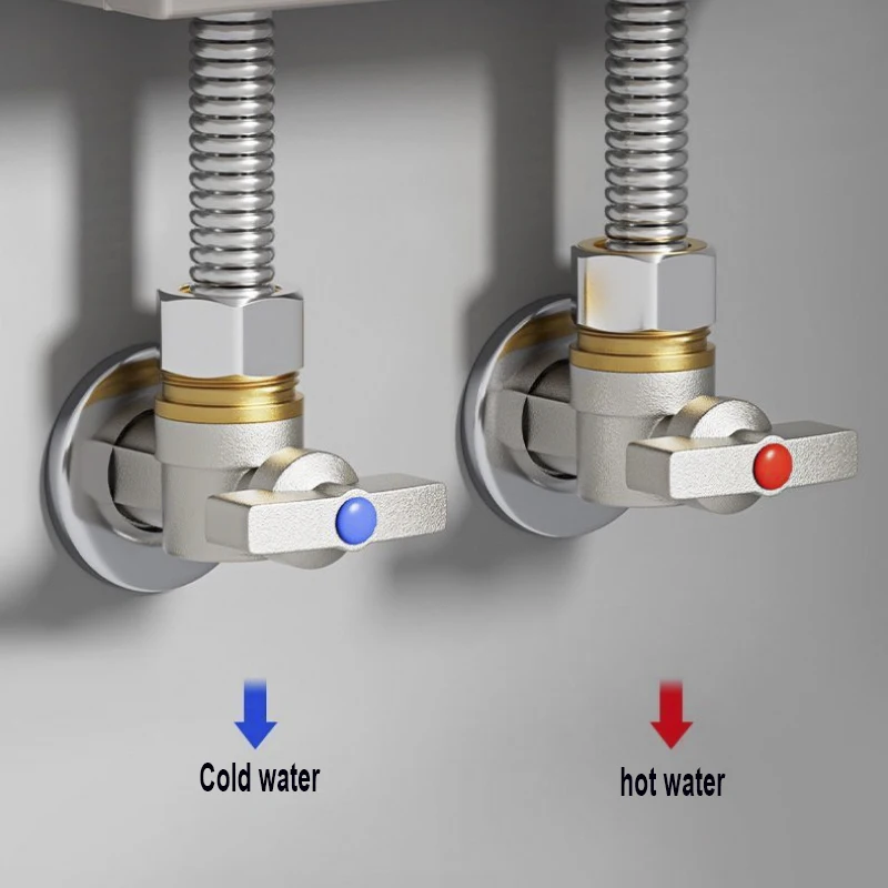 Brass hot and cold water inlet ball valve G1/2" bathroom kitchen sink stop valve toilet connection water pressure regulator inlet valve