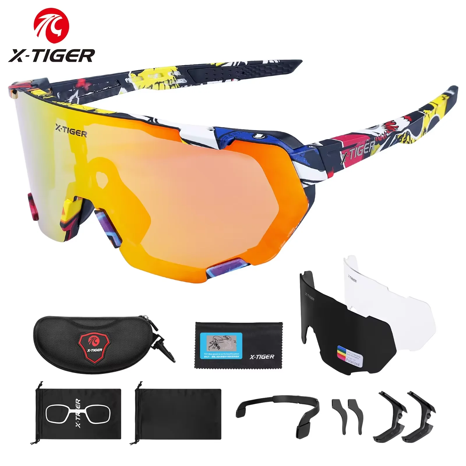 X-TIGER Polarized Cycling Glasses JTS Sports Sunglasses UV400