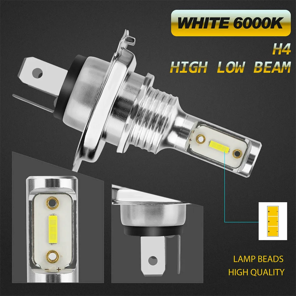 

Комплект для преобразования ламп H4 светодиодный, 6000 лм, K, белый, 2 шт., длительный срок службы до 50 000 часов, простая установка, Plug & Play