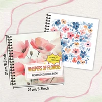 1pc, Floral Reverse Colouring Book, 30 sheets of 100gsm, Relaxing & Creative Lines ‘All You Need Is A Pen Book’ Birthday Gift 2