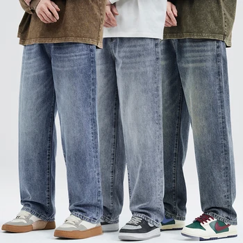 Y2k Vintage Baggy Jeans for Men Straight Fashion Streetwear Loose Denim Trousers Male Brand Clothing Oversize Wide Pants Korean 1