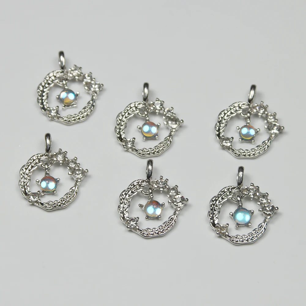 

WZNB 8Pcs Crystal Garland Charms With Sun Alloy Pendant for Jewelry Making Diy Craft Earrings Necklaces Accessories Supplies