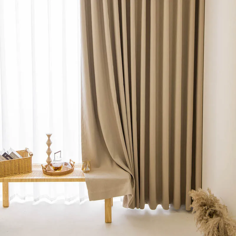 

Blackout Curtain Fabric Ins Wind Texture Curtain Living Room Bedroom Bay Window Balcony Fabric Curtain yy