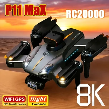 Drone GPS P11 Max 8K HD 5G Professionale per Fotografia Aerea con Doppia Fotocamera, Evitamento Ostacoli, Quadricottero Brushless, 20000M, Novità 2026