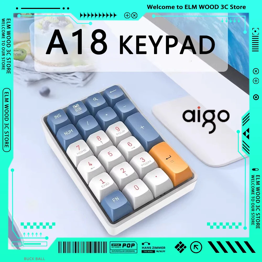 Мини-клавиатура Aigo A18, 2,4 ГГц, механическая