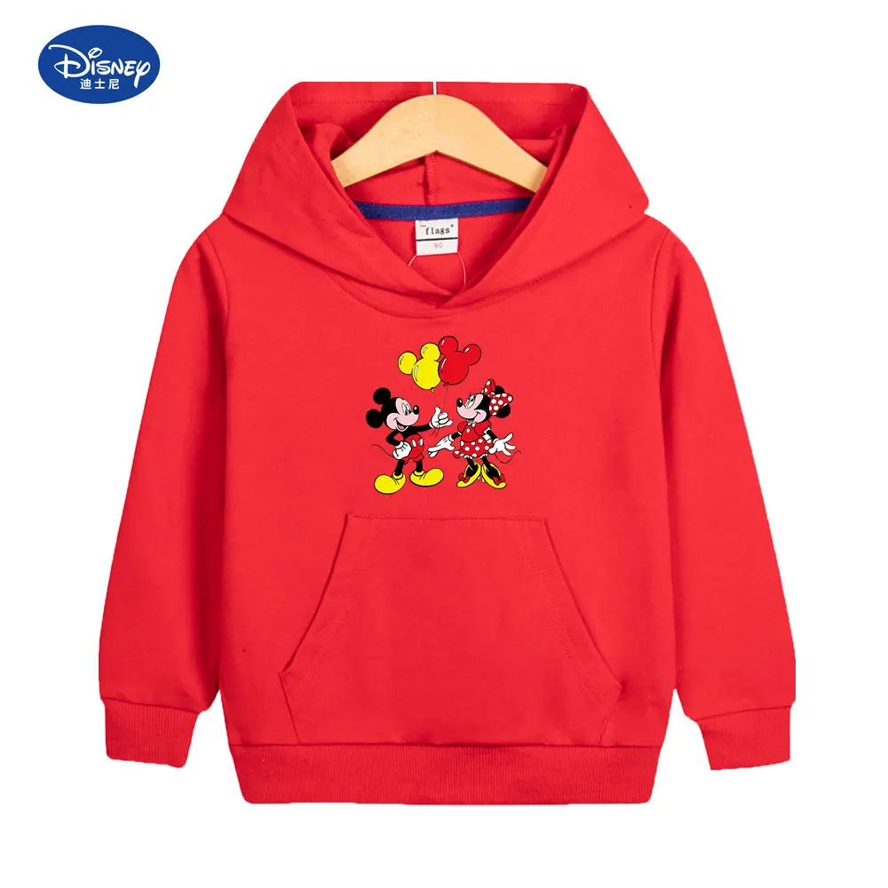 

Disney Mickey Mouse Boys and Girls Hooded Sweater Spring and Autumn 2023 New Childrens Cotton Long Sleeve Casual Loose Coat