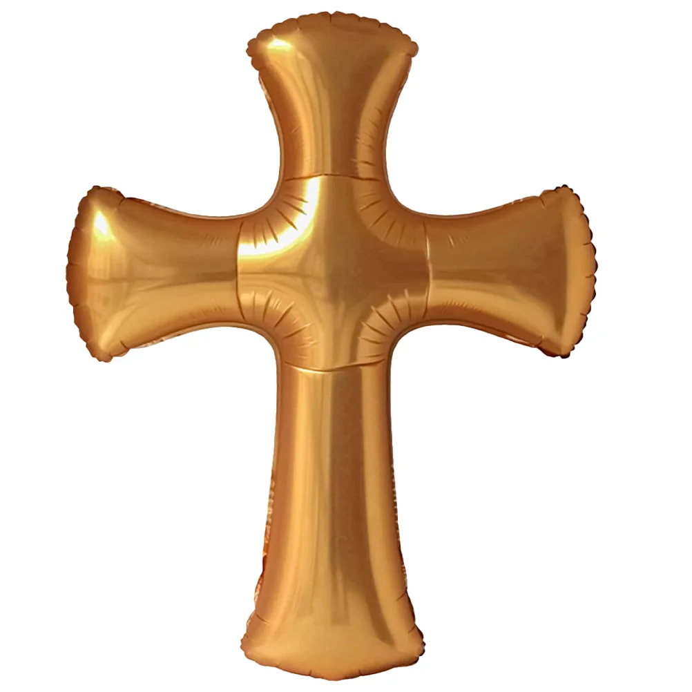 

Cross Shape Balloon Aluminum Foil Balloons Jesus Pentecost Baby Shower Christening Eucharist Wedding Birthday Party Decoration