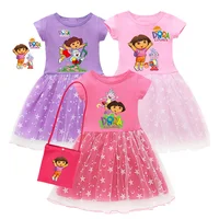 Robe d'été pour enfants, tenue de princesse Dora pour petites filles, vêtements de fête d'anniversaire et de mariage, Costume de noël et d'halloween 1