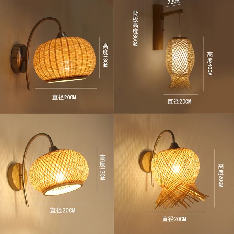 

Retro Wall Lamp Bedroom Bedside Corridor Corridor Stairway Original Wood LED Lamp New Chinese Zen Creative Hotel Wall Lamp