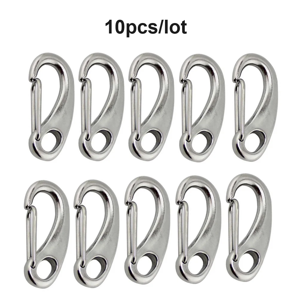 10PCS Egg Shape Snap Hooks 304 Stainless Steel 40mm 50mm 70mm Length Safety  Quick Release Spring Snap Hook Link - AliExpress