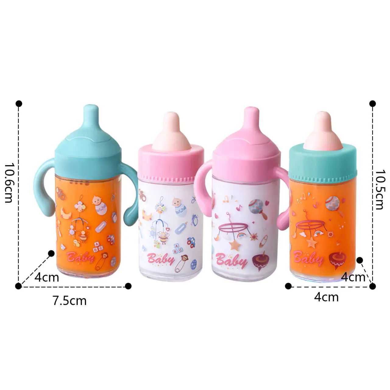 Doll accessories Baby Doll Feeding Bottle Set Baby Care Toy Stroller Milk And Juice Bottles With Toy Pacifier For Baby Dolls - 4