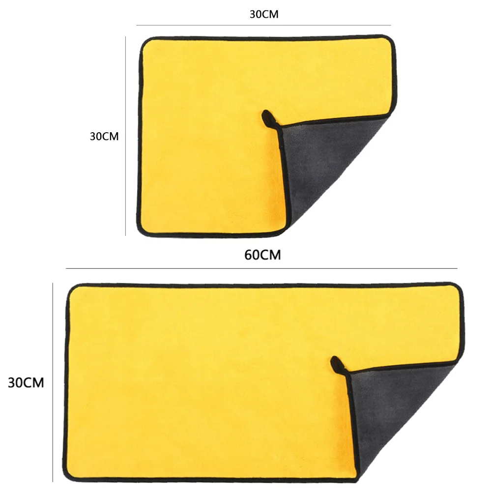 1-20PCS Microfiber Car Cleaning Towel Thicken Soft Drying Cloth Auto Body Washing Towels Double Layer Clean Rags Detailing 6