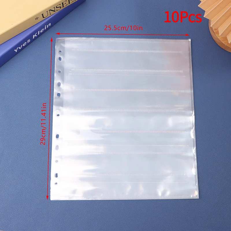 10Pcs 135/120 네거티브 필름 보관 페이지 무산성 가방 흑백 컬러 필름 슬라이드 보존 페이지 무산성 필름 가방'