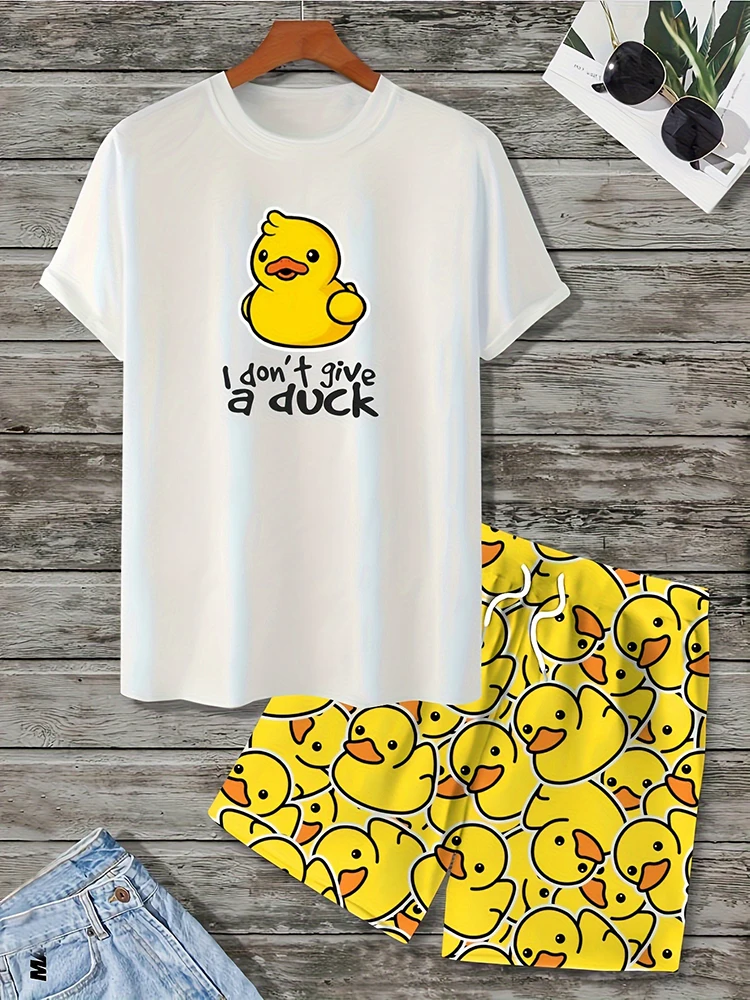 thumbnail image 1 of Conjunto de pantalones cortos de manga corta con estampado de oso pardo de dibujos animados para hombre, camiseta informal de verano para uso diario, pantalones cortos de playa de moda urbana para hom, 1 of 5