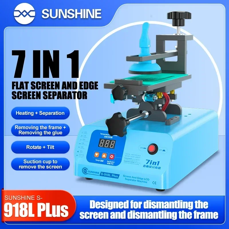 

SUNSHINE S-918L Plus 7 in 1 Edge Screen Separator Multifunctional Edge Screen and Flat Screen Separation for Phone Repair