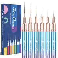 6Pcs Transparent French Stripe Liner Kolinsky Brush 3D Tips Manicure Ultra-thin Line Drawing Pen Brushes Painting Nail Art Tools 1