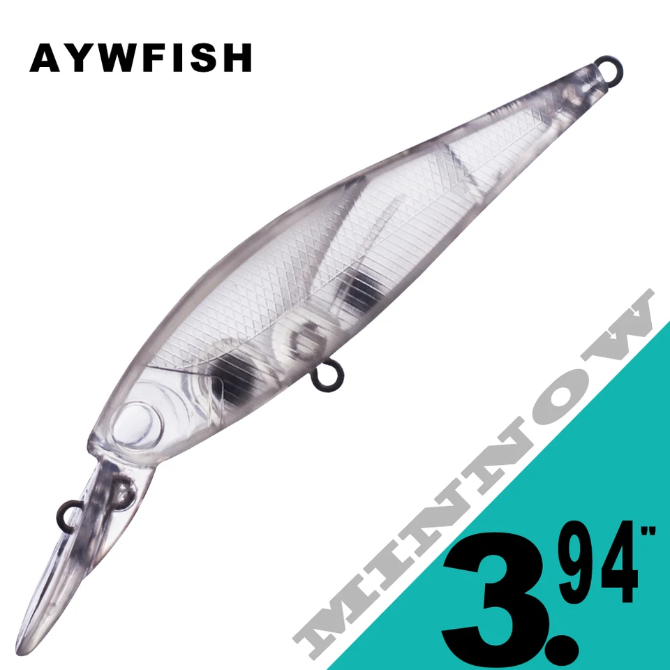 10 pièces Blanc Leurre Dur corps Crankbait 37mm, Non Peint Appâts De