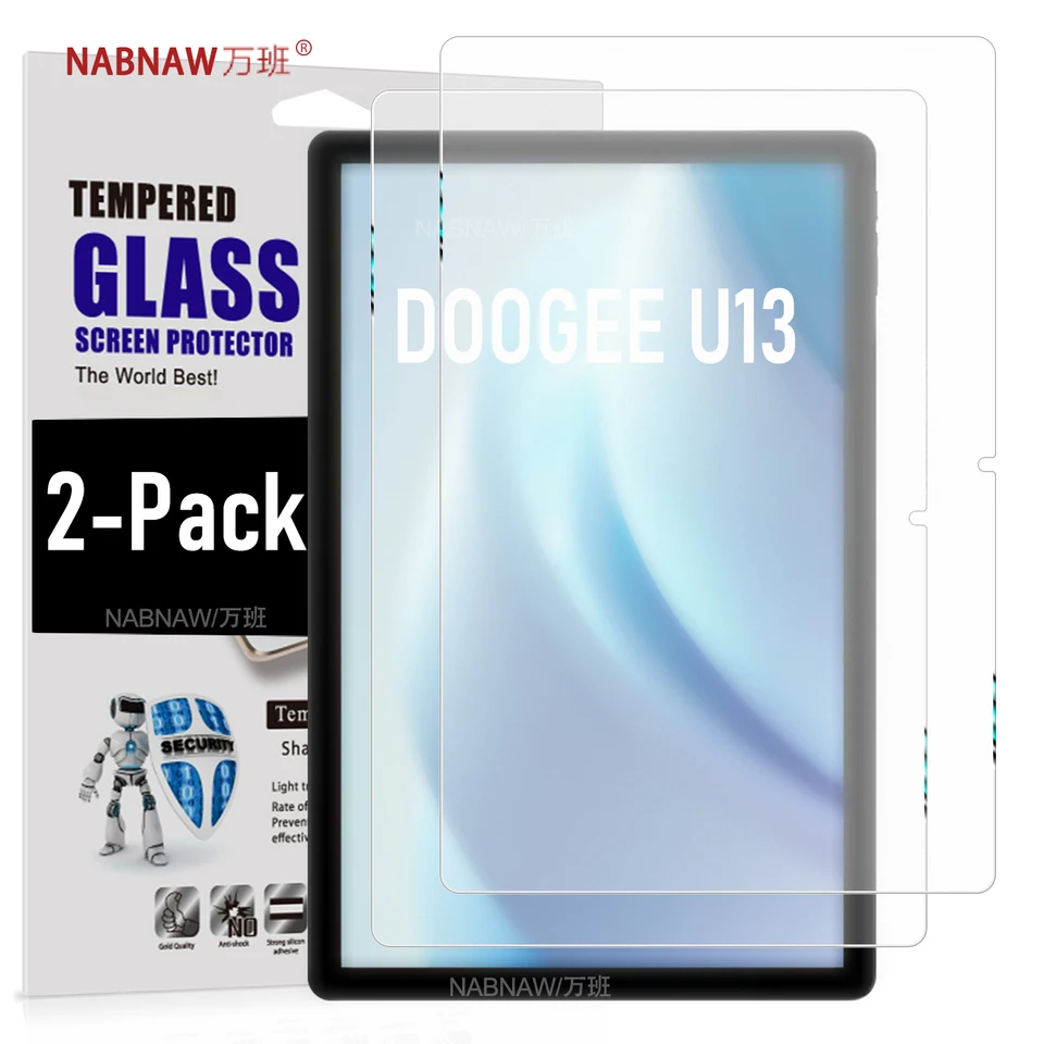 Protection écran DOOGEE Tab E3+/E3 Plus – 2 Films Verre Trempé 9H, Ultra Clair, Anti-rayures