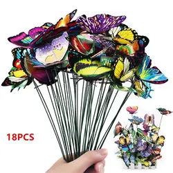24-Piece Whimsical Butterfly Garden Stakes Set for Colorful Outdoor Decoration (18pcs)