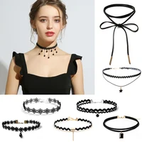 Collier ras du cou en velours pour femmes, mode coréenne, Vintage, Sexy, en dentelle, avec pendentifs, style gothique, accessoires de bijoux 1