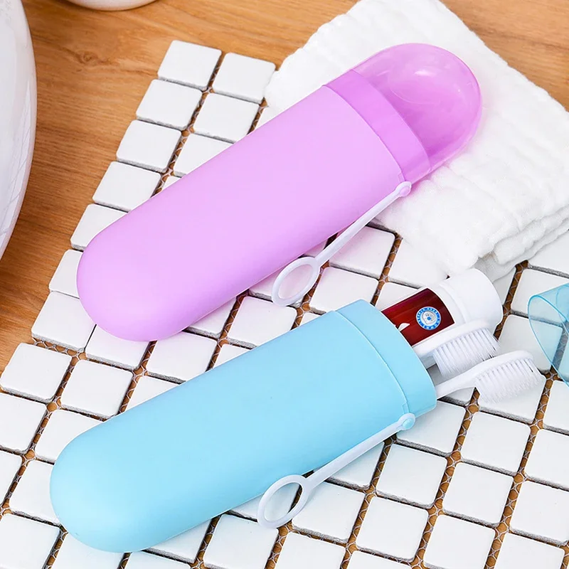 Compact Travel Toothbrush and Toothpaste Holder - Bathroom Storage and Organizer Case