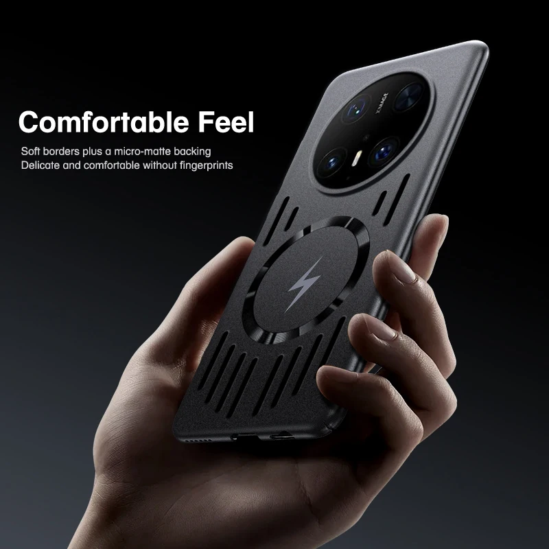 Luxury Matte Heat Dissipation Breathable Magnetic Case - Shockproof Hard Cover
