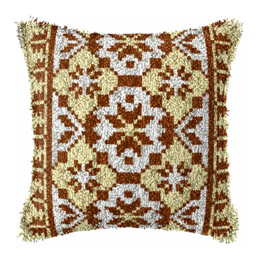 

Latch Hook Kits with Printed Pattern Canvas for Kids Adults DIY Throw Pillow Cover Pattern Sofa Cushion Cover Craft Kits