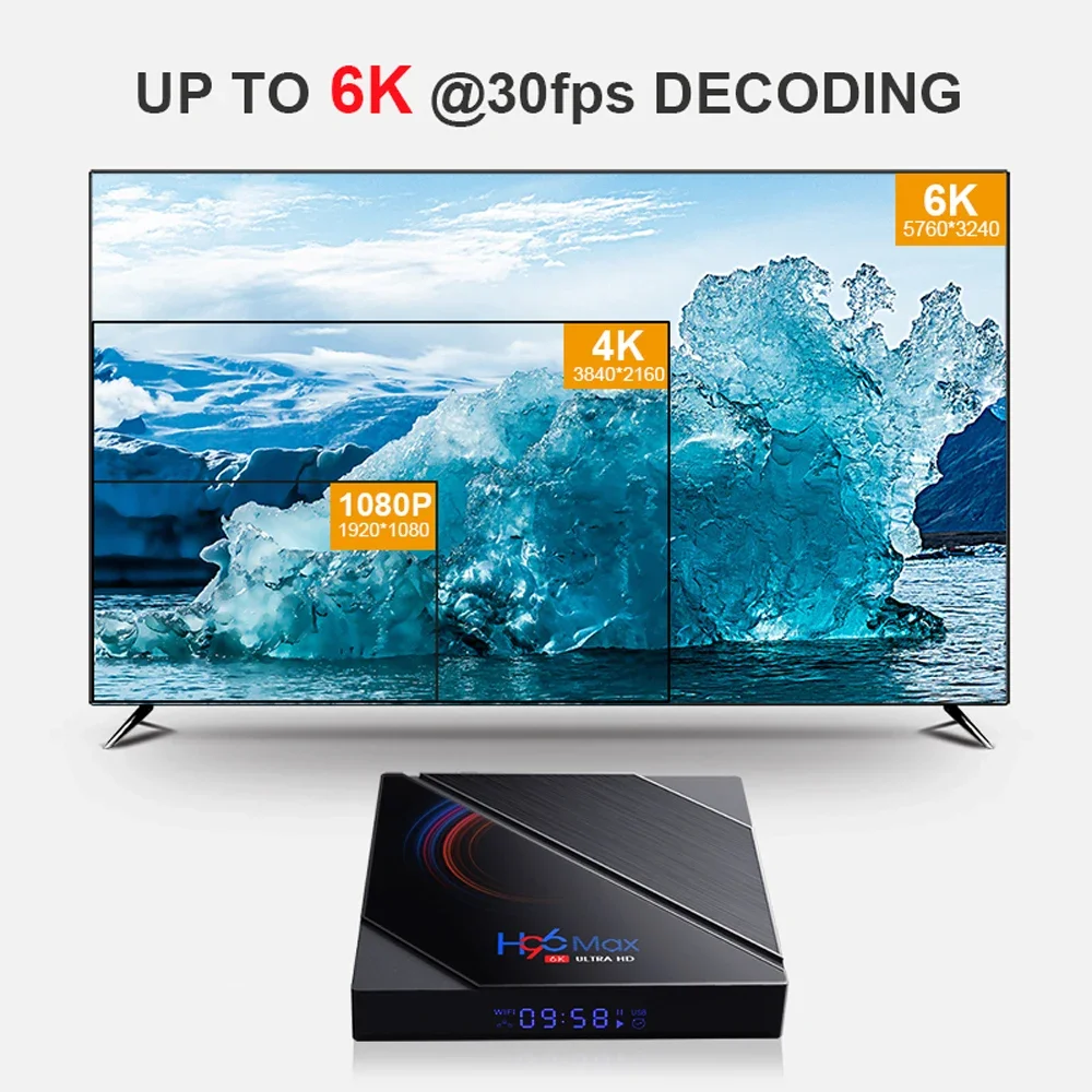 TV Box Android 10 H96 MAX H616 HD 6K 3D Media Player Bluetooth 4.0 Allwinner H61