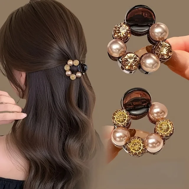 1pc Women’s Low-Profile Hairpin with High-Quality Water-Drop Embellishments, Simple, Curled Hair Accessories. 1