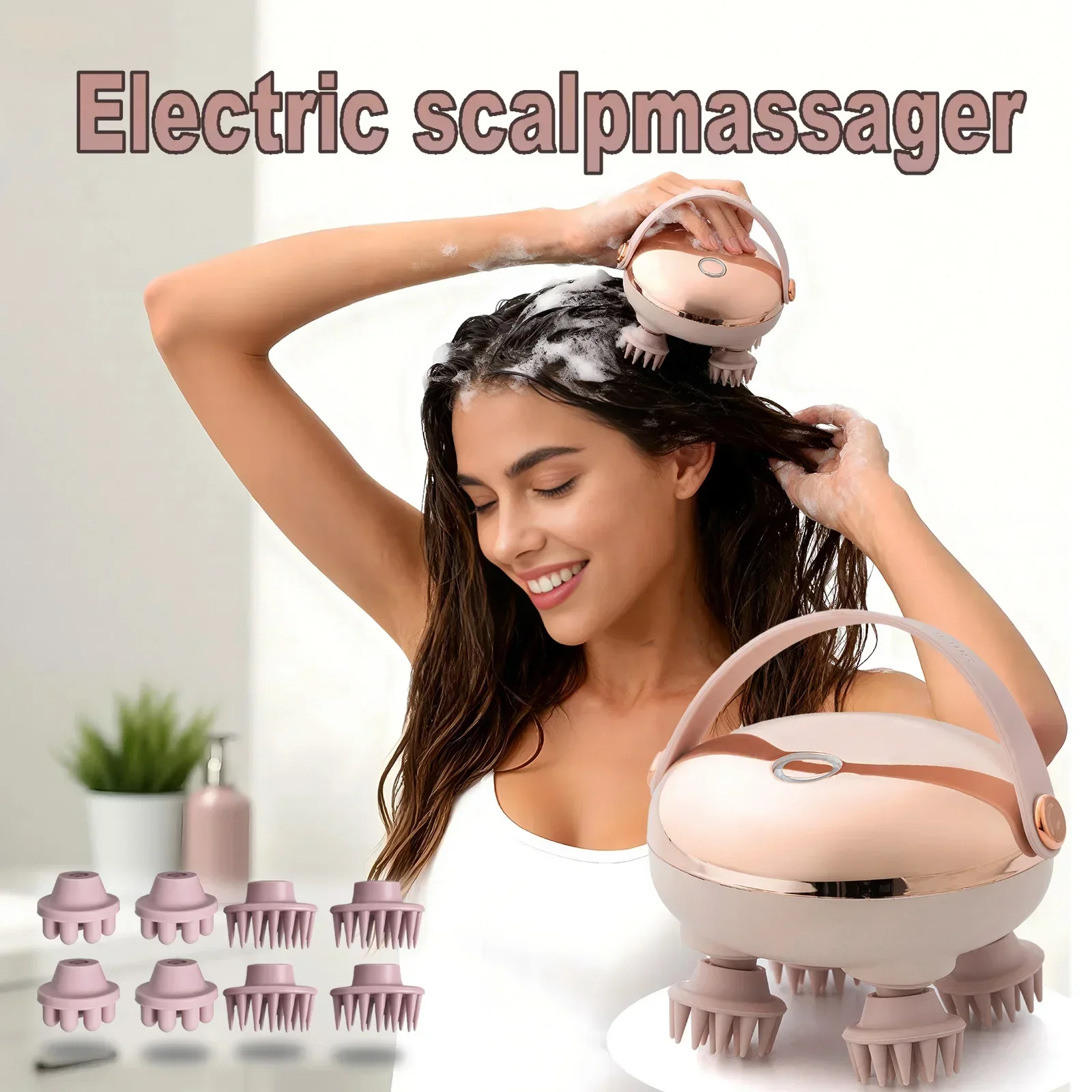 Rechargeable Waterproof Handheld Scalp and Head Stress Relief Massager