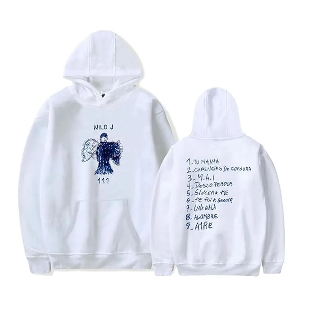 Moletons Milo J Singer para homens e mulheres, moletons casuais com capuz, moda streetwear, 111 álbuns, primavera e outono, 2024