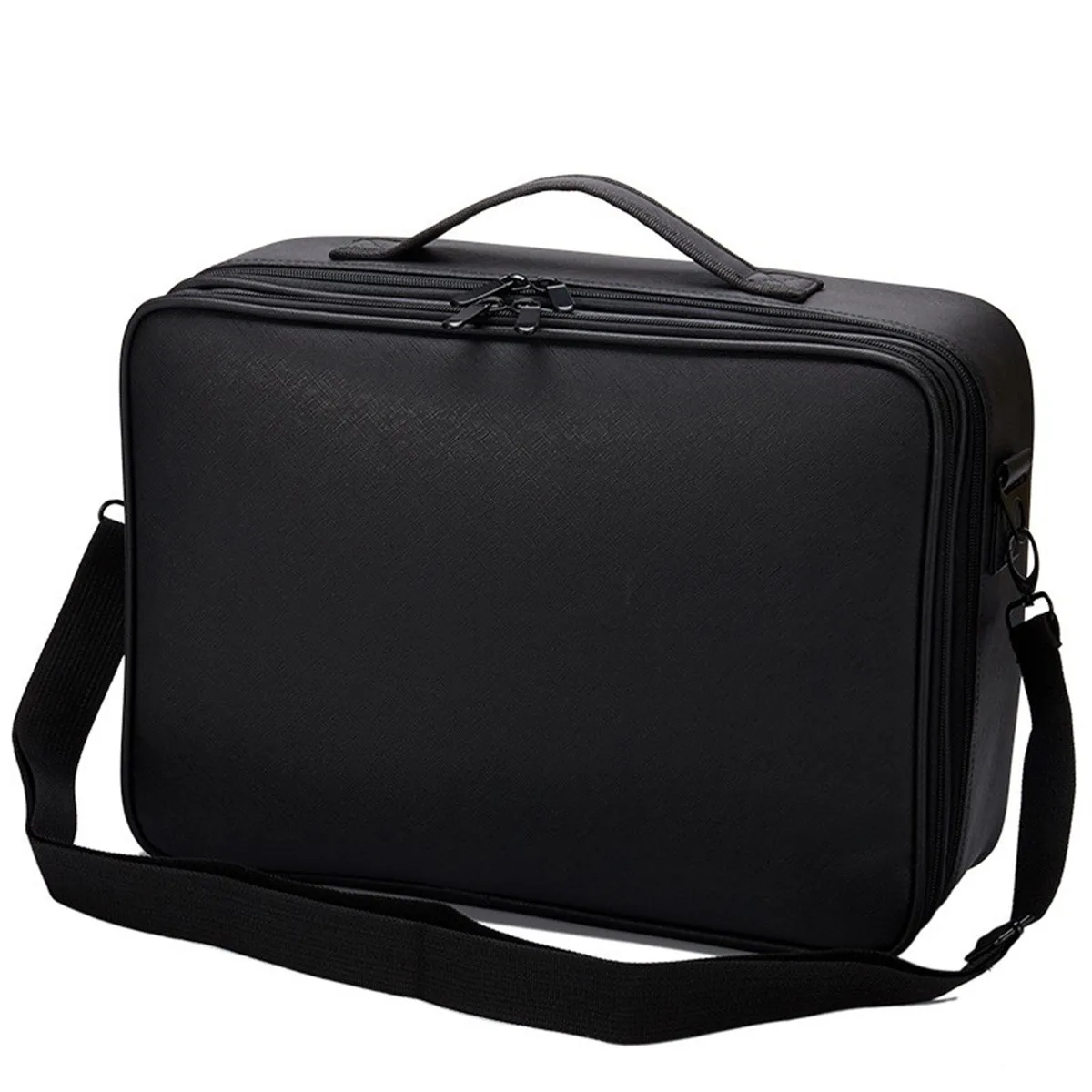 Woman PU Cosmetic Case Makeup Storage Bag Shoulder Handbag Travel Knapsack Make Up Waterproof Box Suitcase Cosmetology Toolbox the woman in the case and other stories