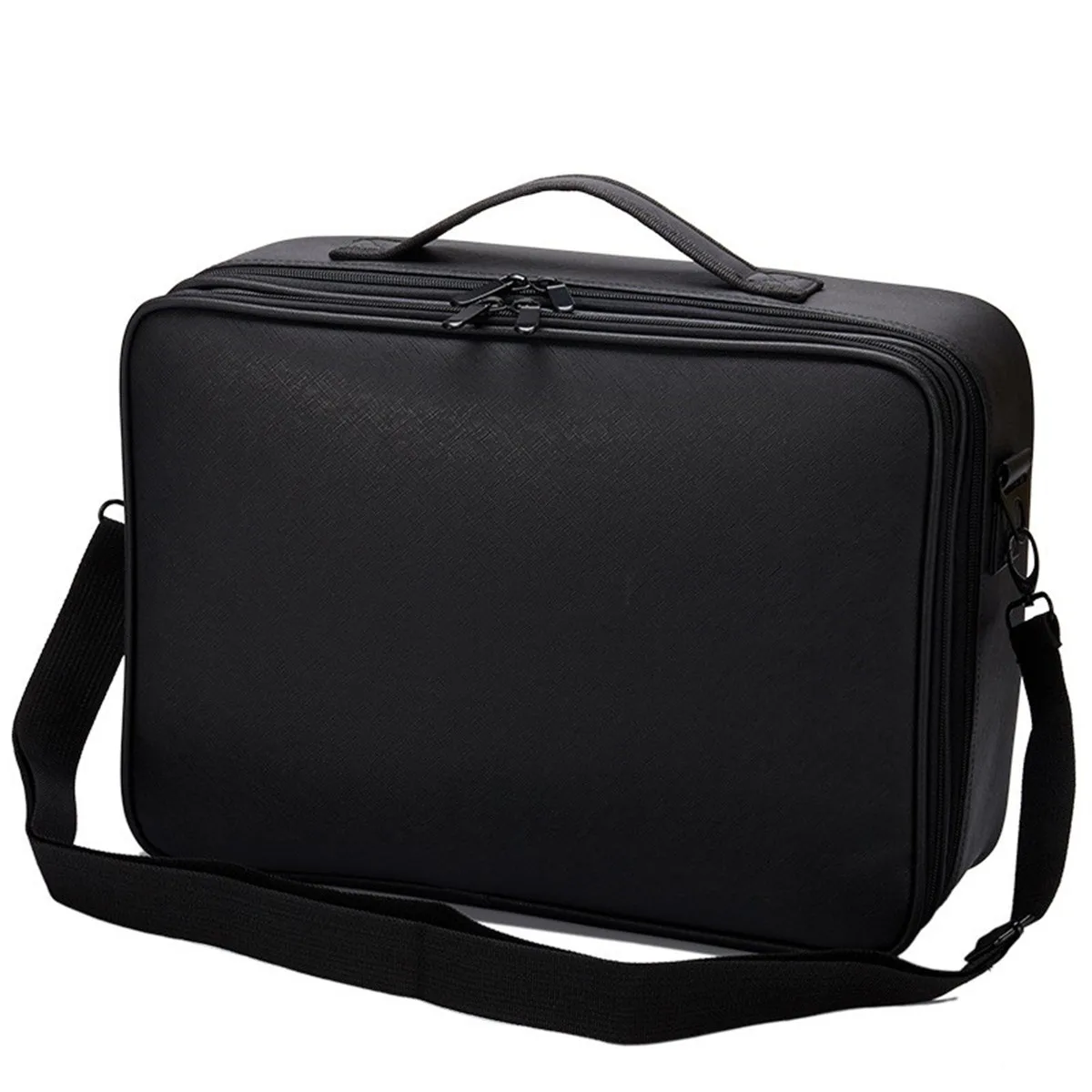 Woman PU Cosmetic Case Makeup Storage Bag Shoulder Handbag Travel Knapsack Make Up Waterproof Box Suitcase Cosmetology Toolbox women makeup case embroidery manicure toolbox waterproof cosmetics travel storage box detachable shoulder bags handbag suitcase