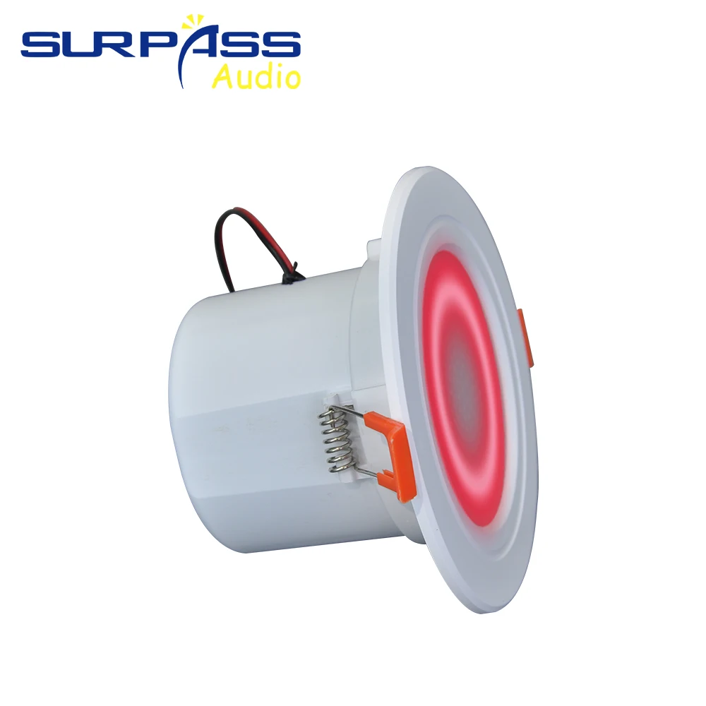 Bluetooth Speaker Wall Ceiling Speaker LED Ceiling Lamp Mini Bluetooth LED Light Ceiling Speaker 2.5 inch Downlight Colorful Ceiling Dimmable Music Lamp Loudspeaker with Remote Control