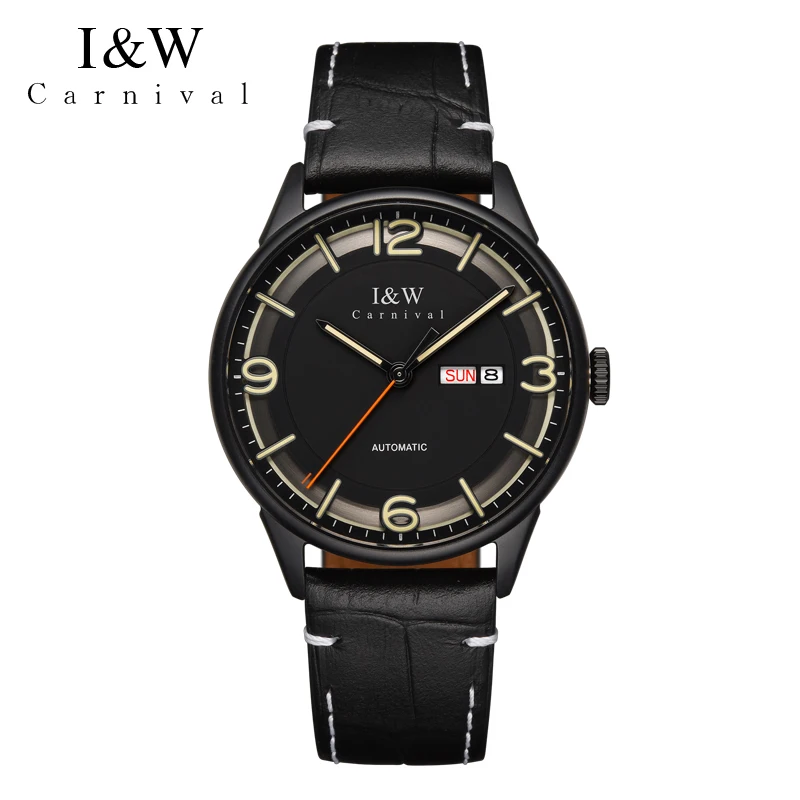 

New IW Luminous Automatic Men Watch Top Brand Luxury Waterproof MIYOTA Mechanical Watch Leather Sapphire Mirror Reloj Hombre