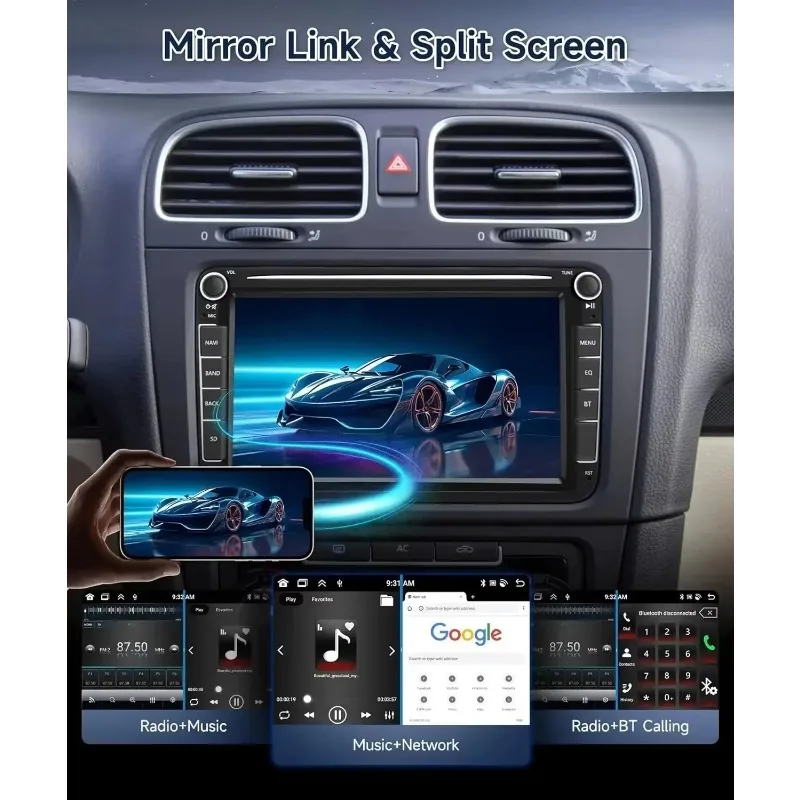 Compatible For VW Volkswagen Jetta Passat 7" Android 12.0 Car Stereo Radio For Apple Carplay GPS