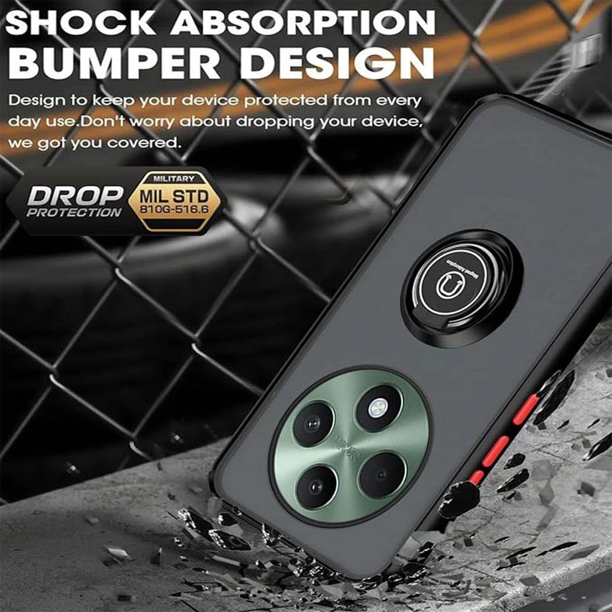 Kickstand Armor Matte Case with Ring Magnetic Holder and Stand - Shockproof Coque s
