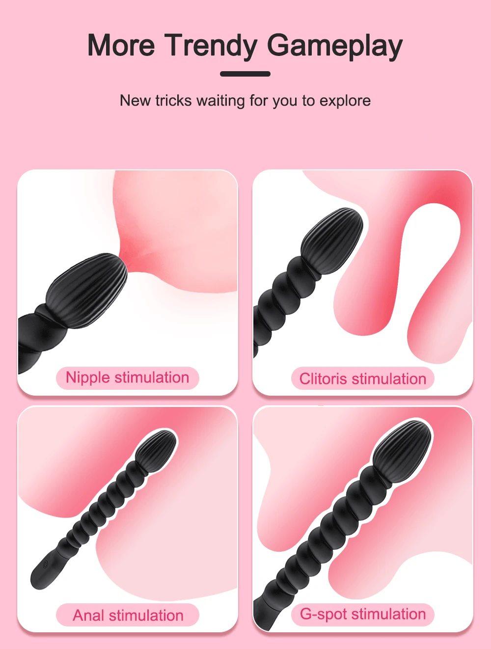 2023 new Vibrators Anal Beads 10 Speeds Female for Women Soft Butt Plug Stimulator Vibrating Gay Sex Toys for Men A_voghion.com