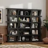 70.9" W 5-Tier Bookshelf Bookcase with 15 Storage Cubes, Modern Wooden Storage Display Shelf Rack for Living Room Home Office, 3
