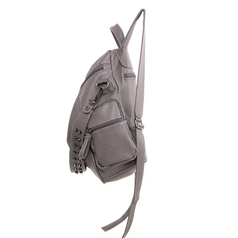 Women Rivet Studded Backpack Fashion PU Leather Student School Bookbag Teenager Girls Travel College Anti Theft Rucksack Dayback
