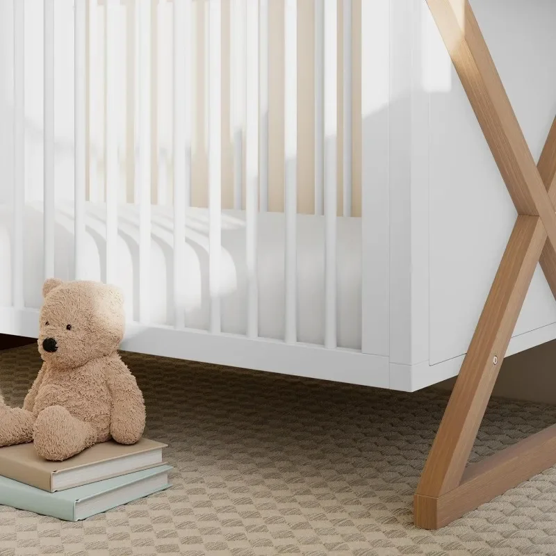 3-in-1 Convertible Crib (Vintage Driftwood) Easily Converts to Toddler Bed & Daybed, 3-Position Adjustable 3