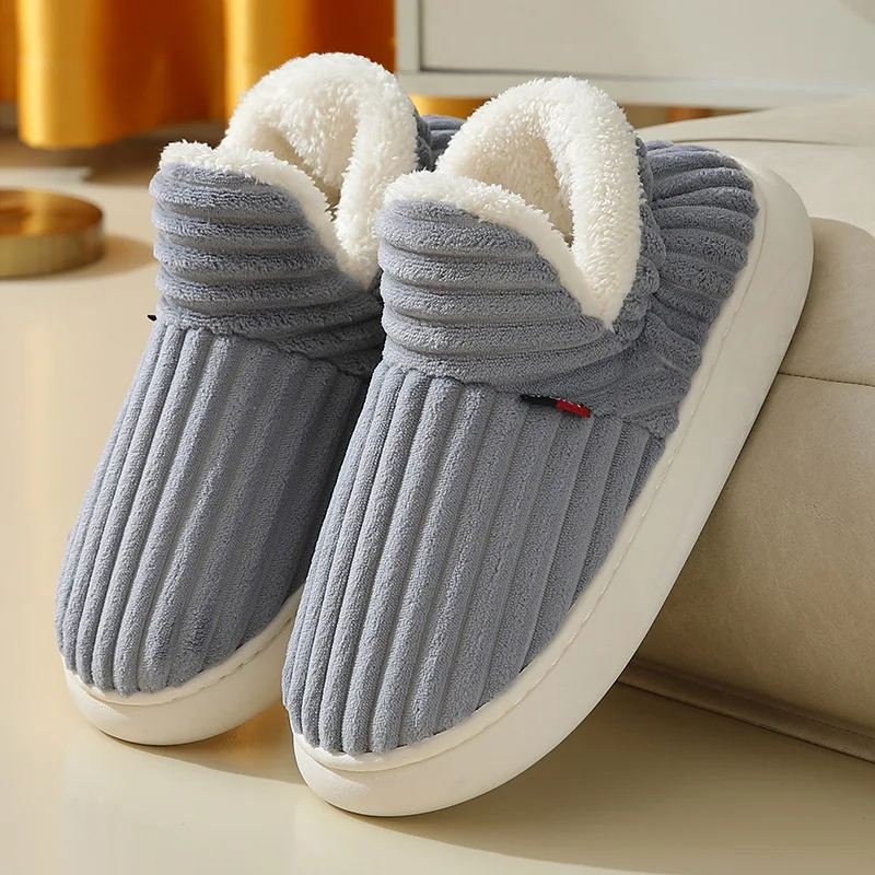 Comwarm Winter Fuzzy Men Slippers Indoor Plush House Men Shoes