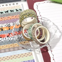 10 Rolls Flower Washi tapes set School supplies Cute stickers Masking tape Aesthetic stationery Scrapbooking journal decoration 5