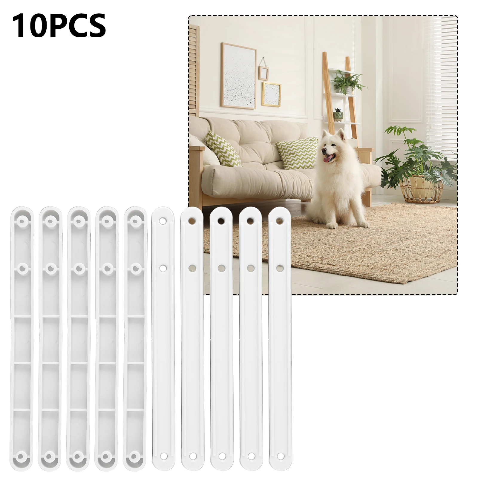 10-Piece Set of Plastic Drawer Slides - Smooth-Glide Replacement Runners in Various Lengths