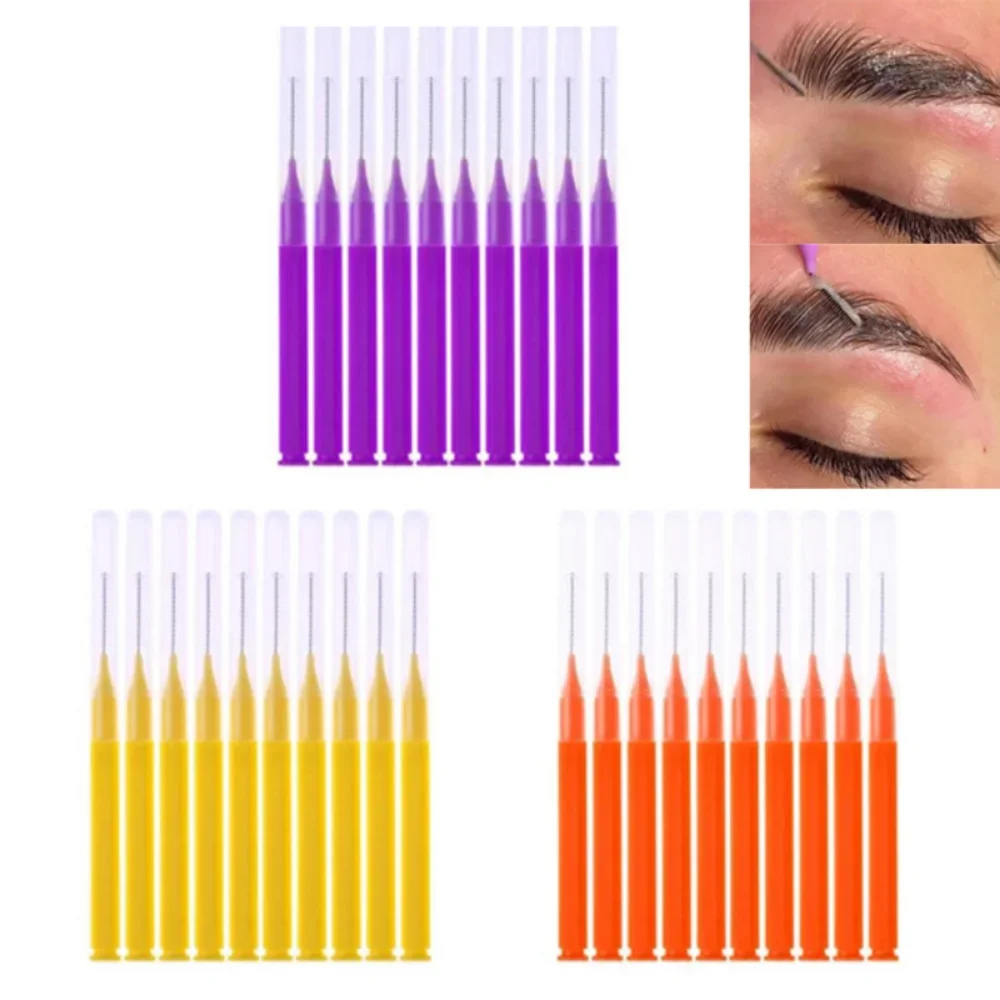 20Pcs Mini Eyebrow Brush Brow Perm Brush Disposable Brow Lifting Brushes Bendable Micro Eyelash Brush Applicators Makeup Tools