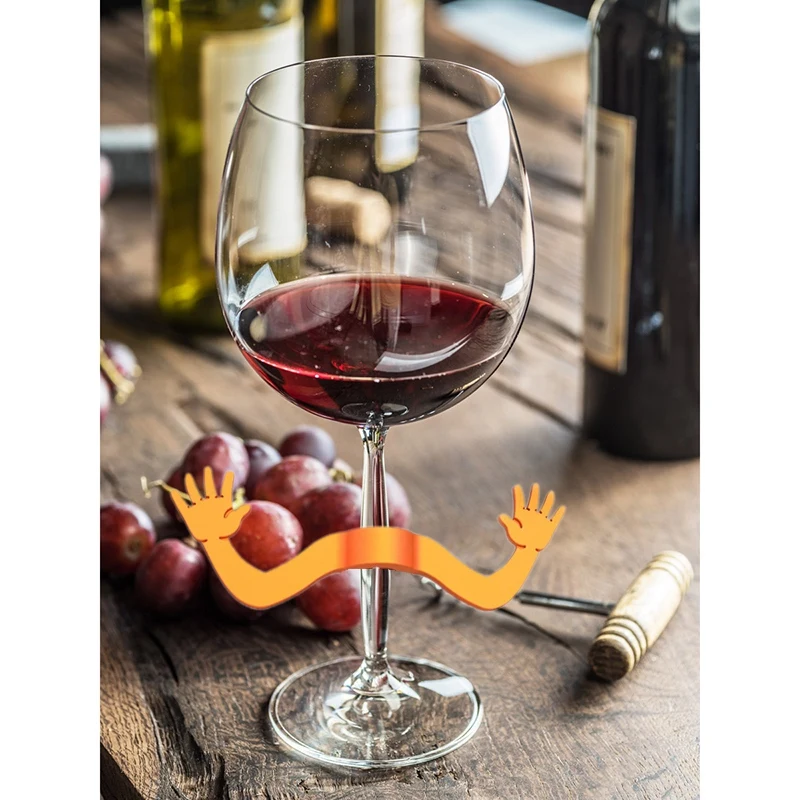 6Pcs Wine Glass Marker Silicone Wine Drink Markers Identifiers for Assorted Colours,Random Color