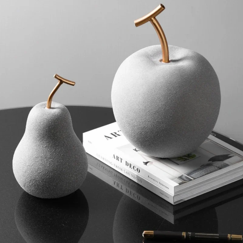 

Apple Sculptures & Figurines for Interior Fruit Home Decorations Luxury Living Room Decoration Christmas Desk Accessories Crafts